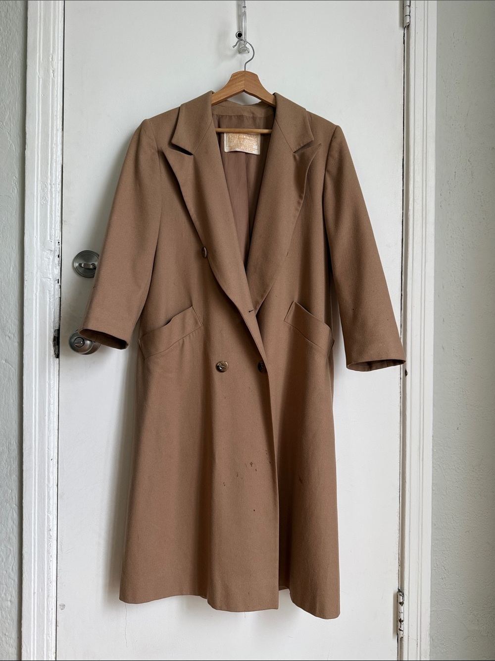 Vintage Pendleton Camel Wool Trench Coat